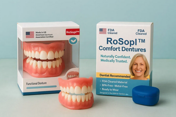 ROSOPL™ Functional Dentures – Dentist Recommended for Seniors 45+ | Made in USA | FDA Cleared