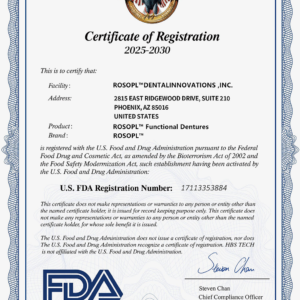 ROSOPL™ Functional Dentures – Dentist Recommended for Seniors 45+ | Made in USA | FDA Cleared