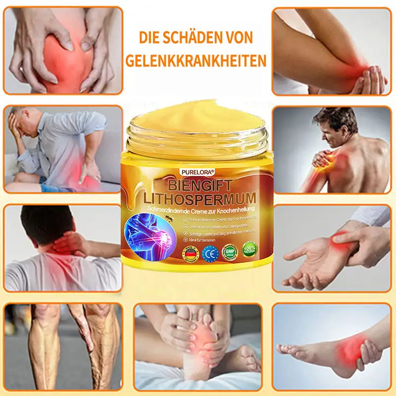 🐝 Offizieller Online-Shop丨Purelora® Bee Venom & Lithospermum Comfort Cream Wenn Gehen, Stehen oder Schlafen unangenehm wird — tägliche Schmerzlinderung & Knochenkomfort für ältere Erwachsene