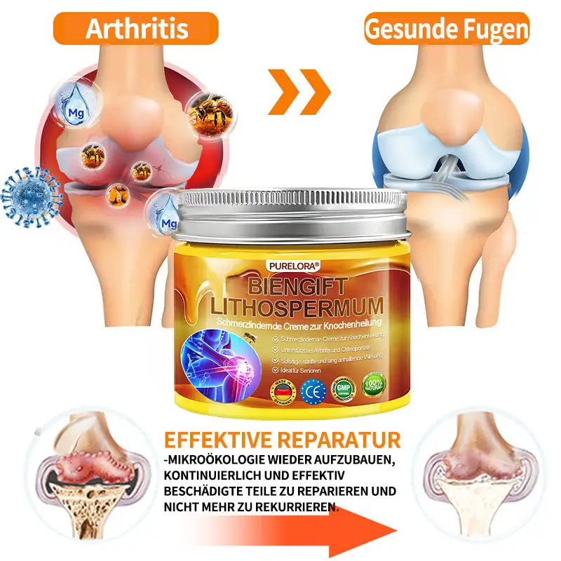 🐝 Offizieller Online-Shop丨Purelora® Bee Venom & Lithospermum Comfort Cream Wenn Gehen, Stehen oder Schlafen unangenehm wird — tägliche Schmerzlinderung & Knochenkomfort für ältere Erwachsene