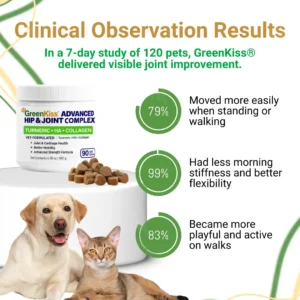 GreenKiss® Advanced Hip & Joint Complex Soft Chews | Turmeric + HA + Collagen