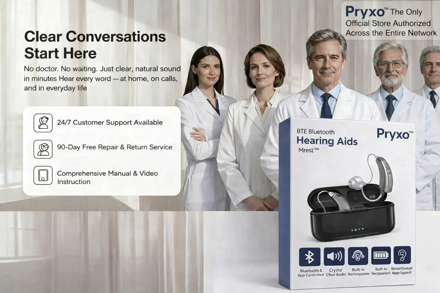Pryxo™ Smart Bluetooth Hearing Aids 2026