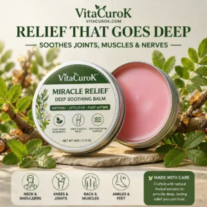 VitaCuroK™ -Baume Miracle – Soulage Fatigue, Courbatures et Douleurs Crème pour Épaules, Lombaires, Genoux, Chevilles – CBS-PH