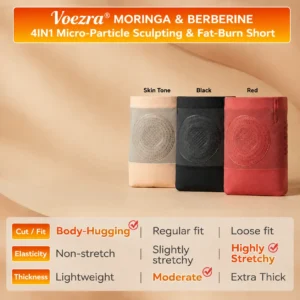 Voerza® 2026 NEW RELEASE Moringa & Berberine 4‑In‑1 Micro‑Particle Sculpting & Fat‑Burn Shorts