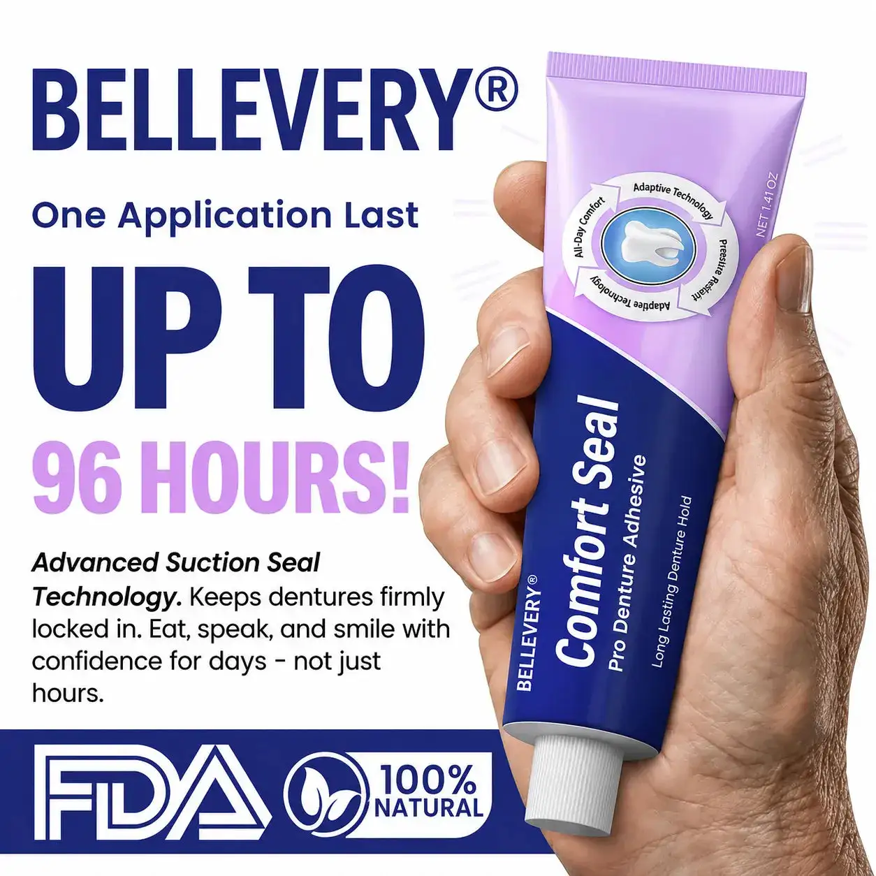 Bellevery® Comfort Seal Pro Denture Adhesive