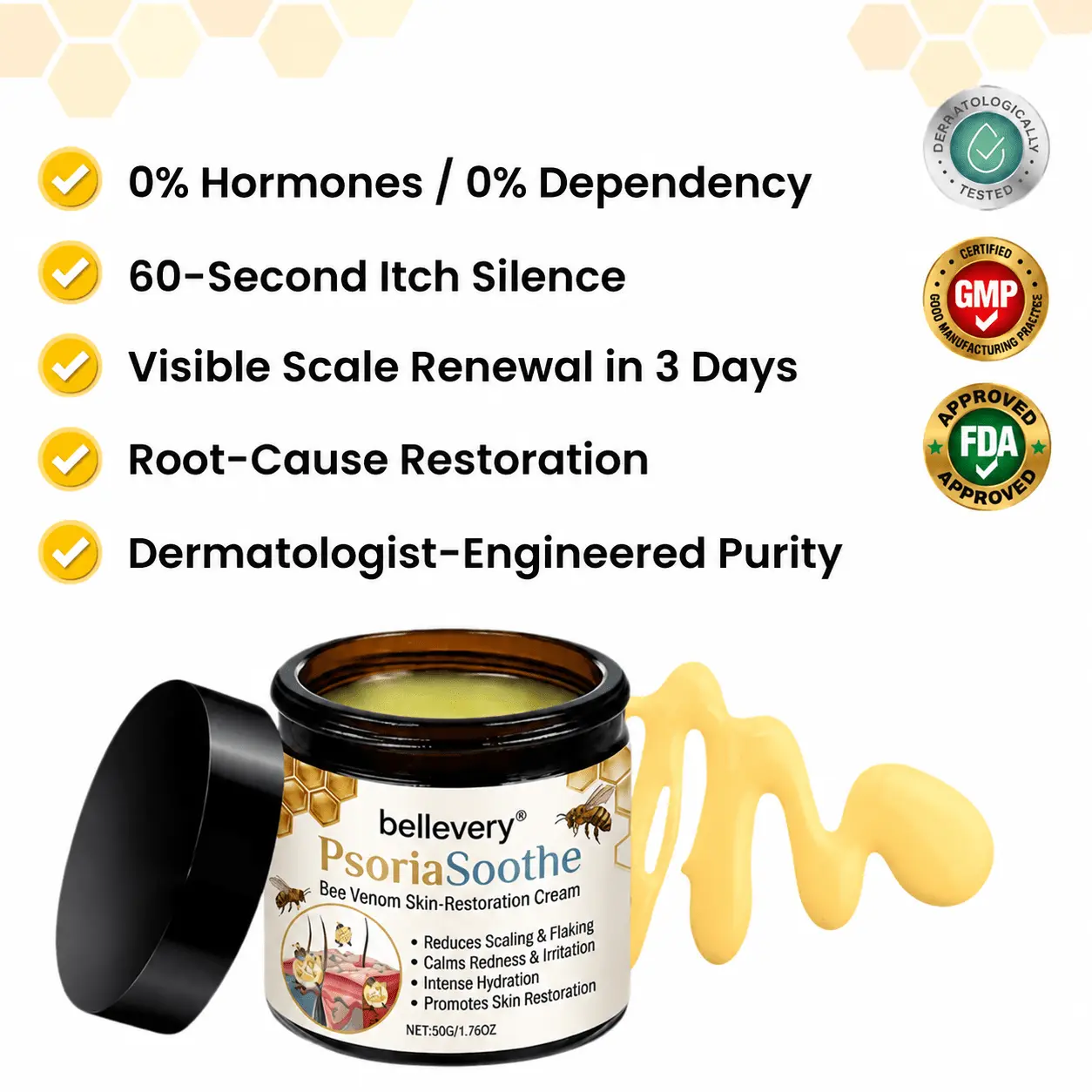 Bellevery® PsoriaSoothe Bee Venom Skin-Restoration Cream