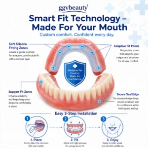 Custom-Fit Dentures - At-Home Moldable Denture Set for Men & Women