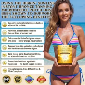 Hiskin Sunless Tanning Microneedle Patch | DHA-Free Bronze Glow