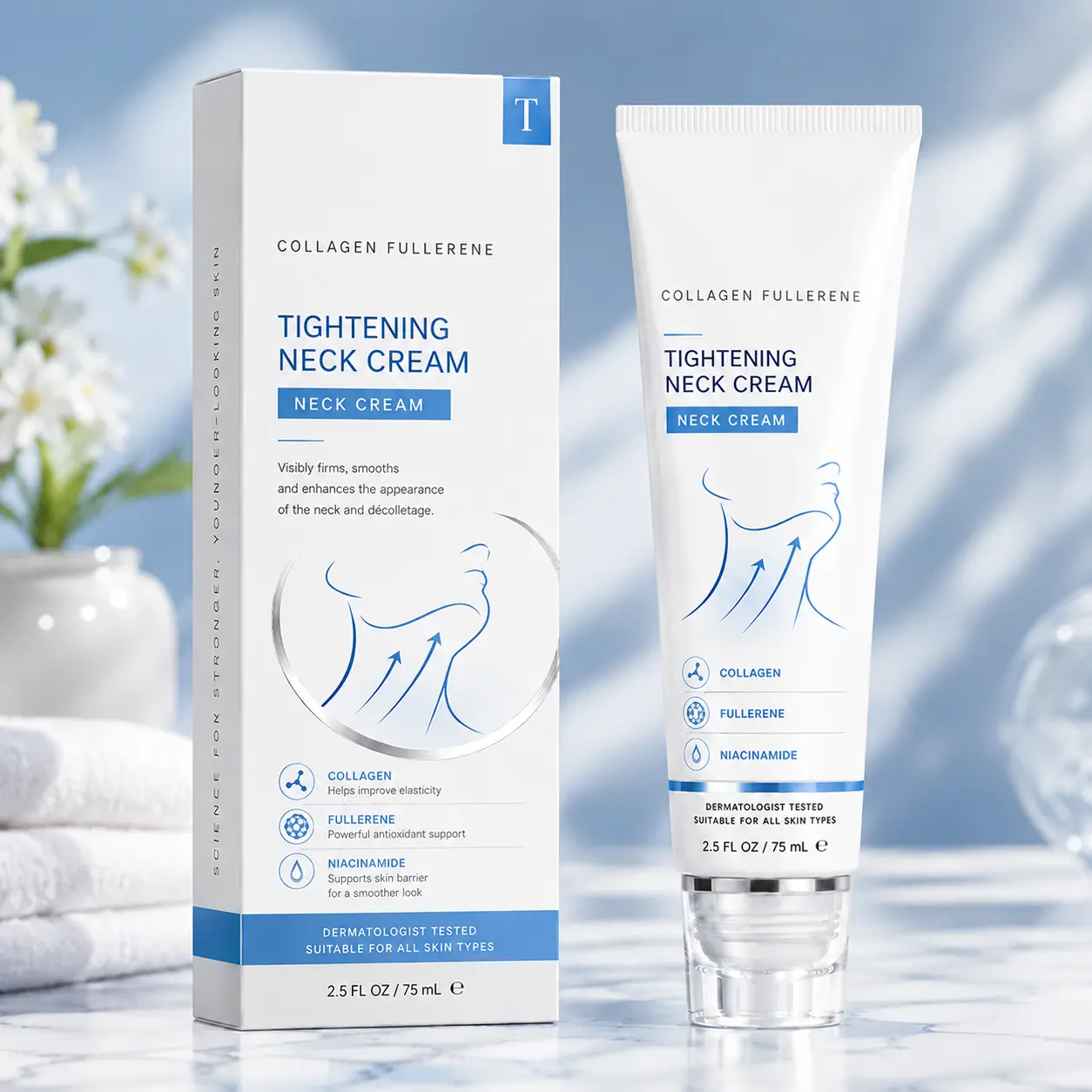 Instant Neck Firming Cream with 5-Ball Roller & Retinol