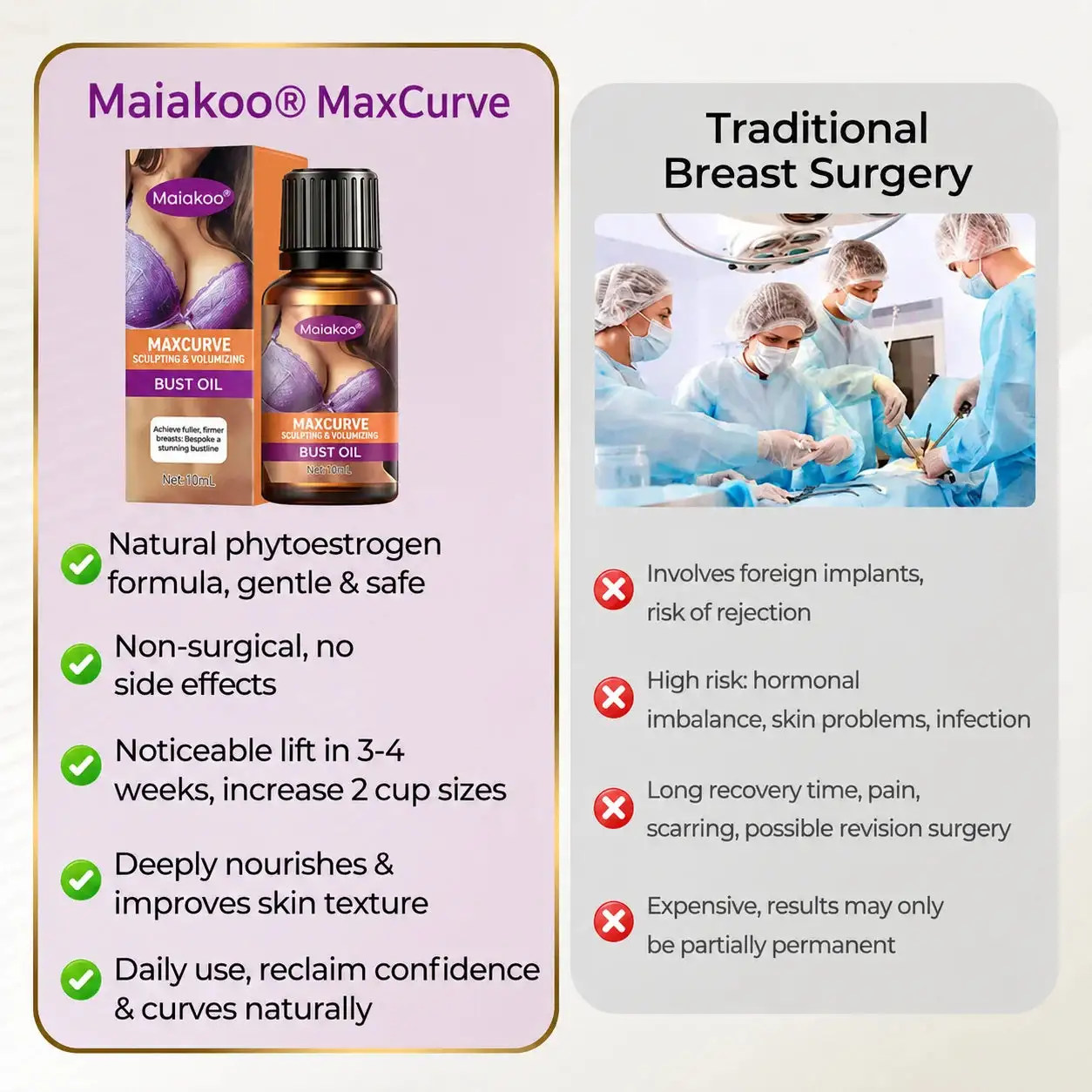 Maiakoo® MaxCurve Sculpting & Volumizing Bust Oil