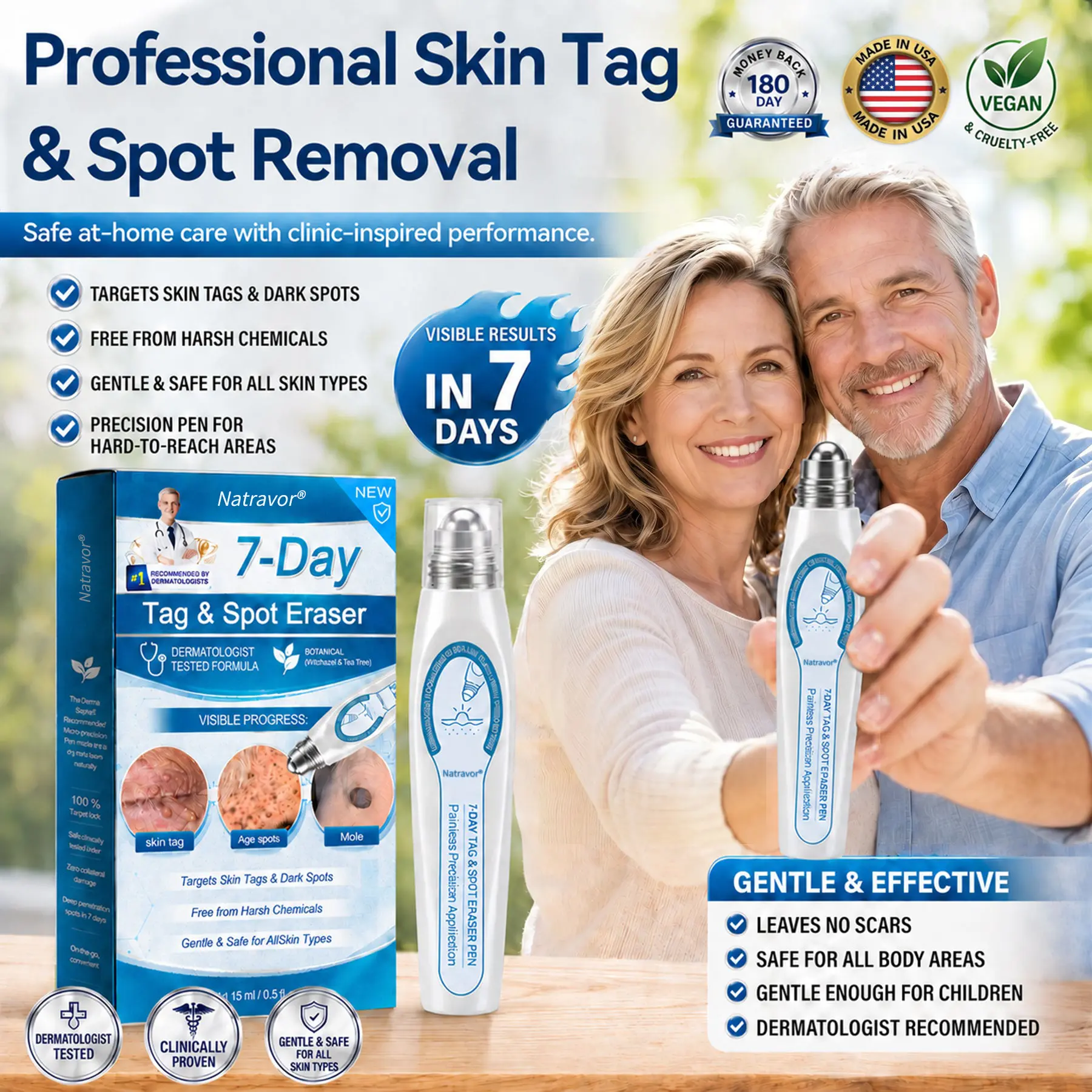 Natravor® 7-Day Skin Tag & Spot Eraser Painless & Scar-Free Advanced Skin Renewal Roller Pen