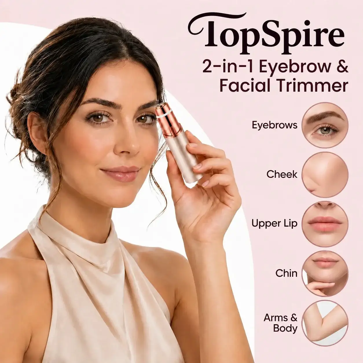 TopSpire 2-in-1 Facial & Eyebrow Hair Trimmer