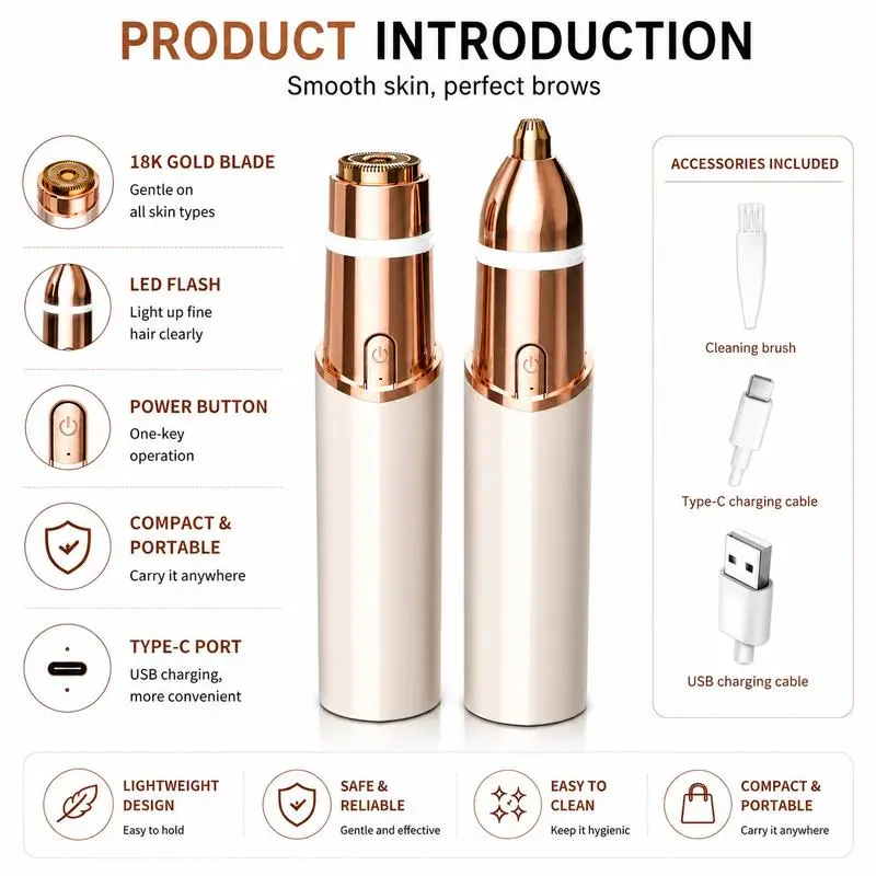 TopSpire 2-in-1 Facial & Eyebrow Hair Trimmer