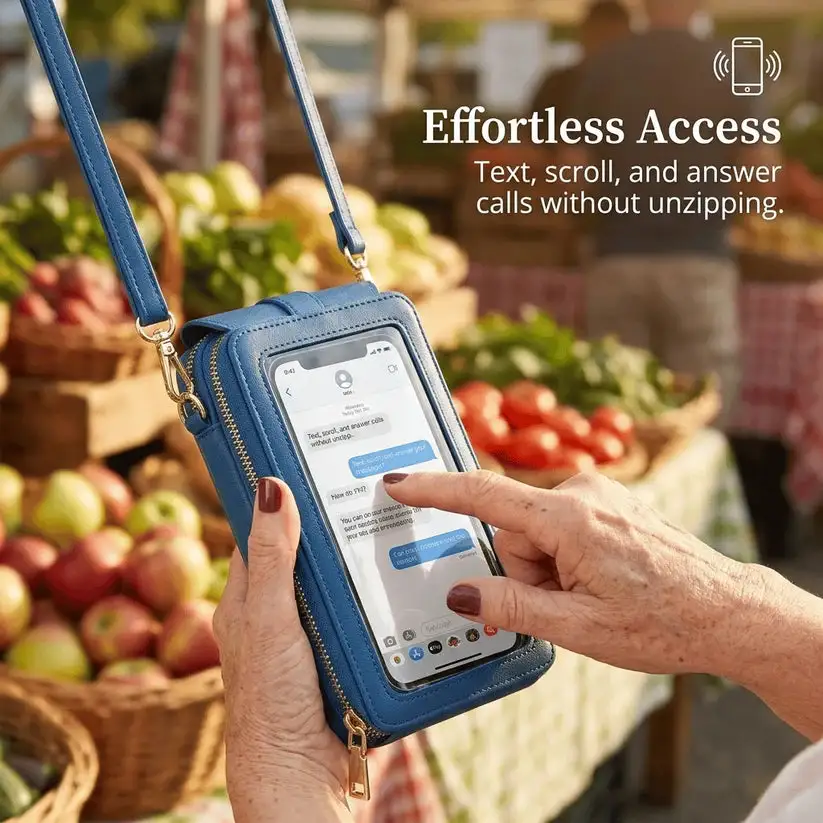 Touchscreen Crossbody Phone Wallet for Women