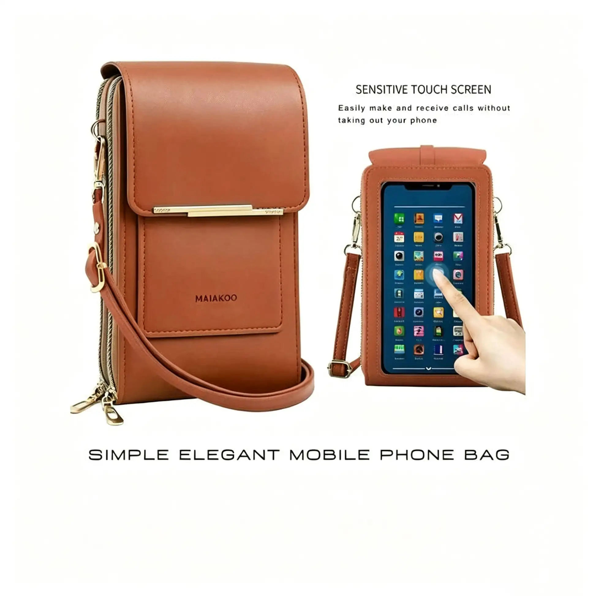 Touchscreen Crossbody Phone Wallet for Women