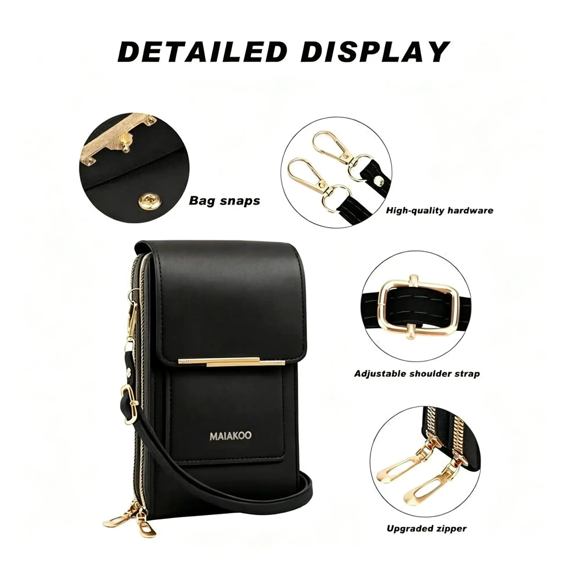 Touchscreen Crossbody Phone Wallet for Women