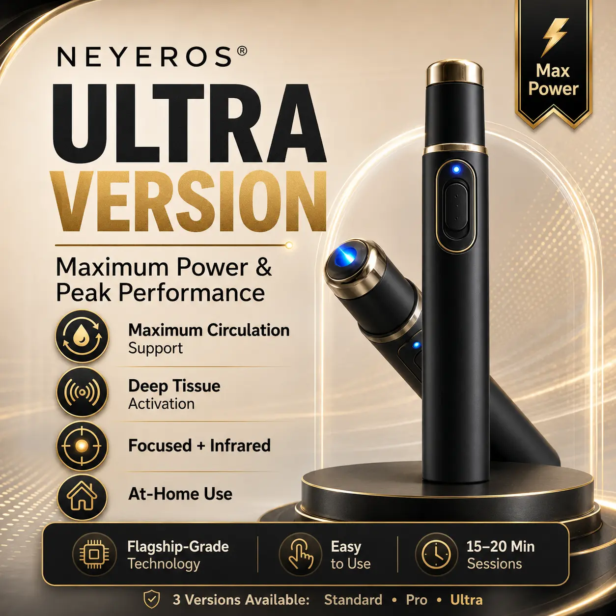 Ultrasonic Shock Wave Therapy Massager for Deep Tissue Relief