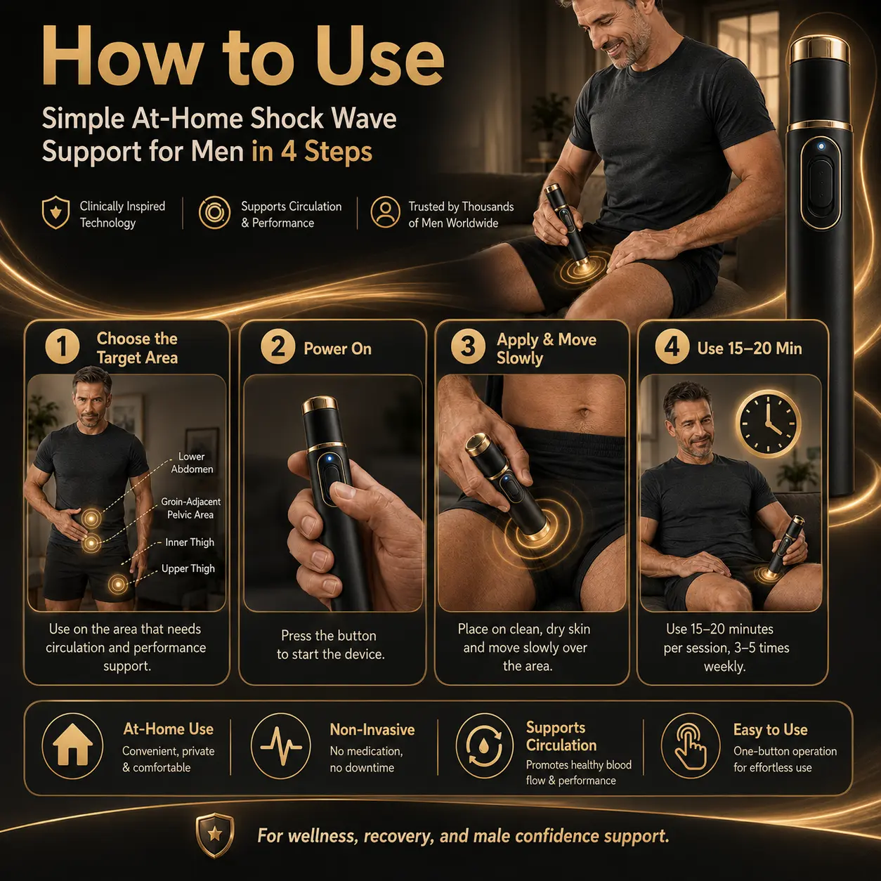 Ultrasonic Shock Wave Therapy Massager for Deep Tissue Relief